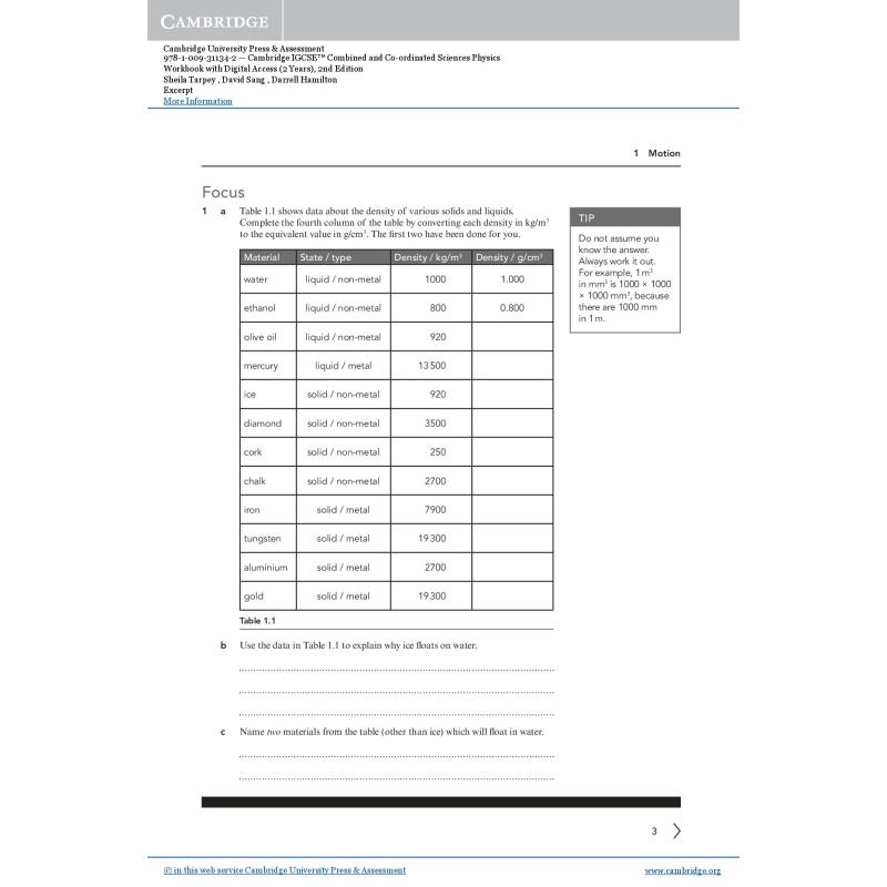 Cambridge IGCSE Combined and Coordinated Sciences Physics Workbook剑桥IGCSE综合和协调科学物理练习册大音-图3