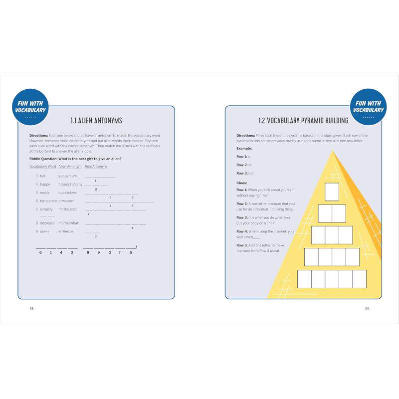 英文原版三四五年级词汇练习册 The Vocabulary Workbook for Grades 3 4 5 小学英语阅读拼写单词用法简单练习 大音