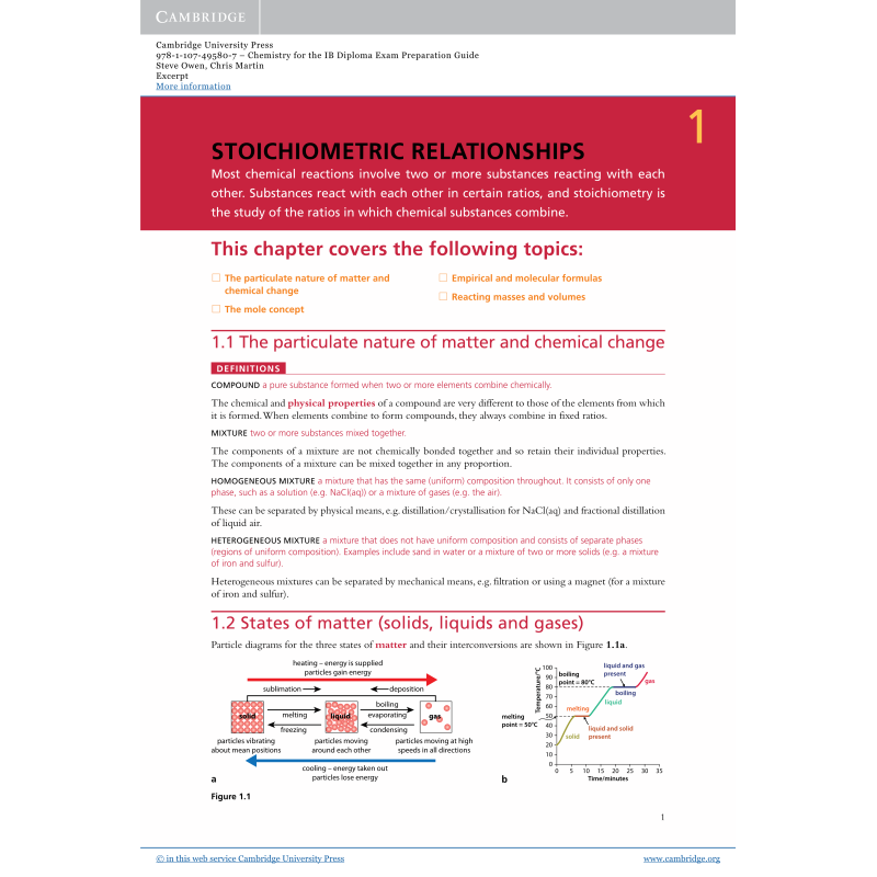 剑桥国际文凭 Chemistry for the IB Diploma Exam Preparation Guide英文原版化学考试备考指南含答案 Cambridge进口教材-图0