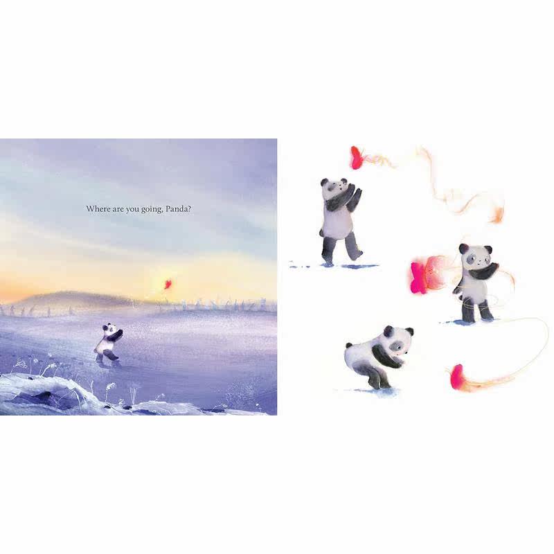 熊猫宝宝 Cindy Derby Oh Panda 英文原版 儿童绘本 动物故事图画书 精装精品绘本 进口图书 水彩插画 勇气和毅力 大音