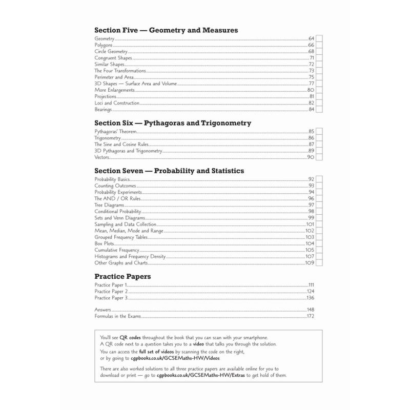 英国原版CGP教辅 GCSE Maths爱德思考试练习手册更高年级9-1课程含答案GCSE Maths Edexcel Exam Practice Workb大音-图1