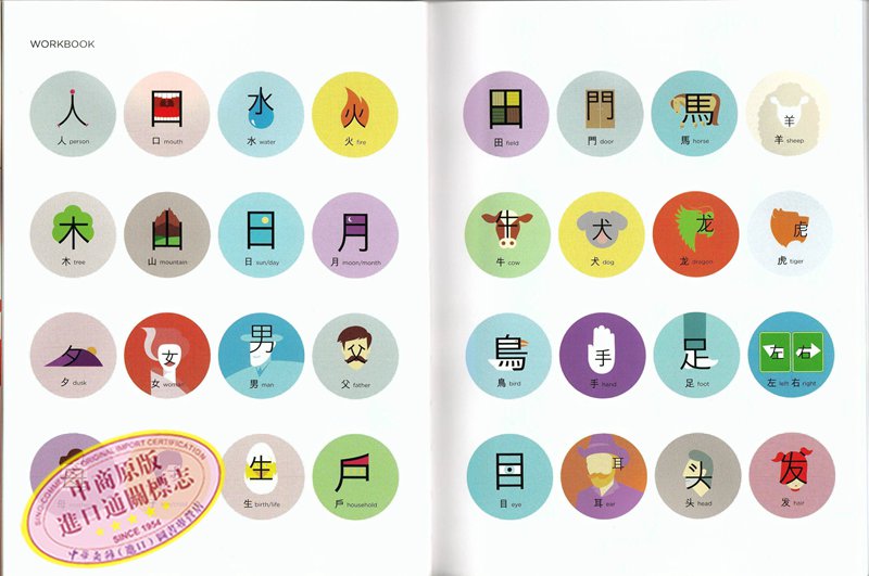 Chineasy Workbook 英文原版 中文学习 补充练习 阅读中文练字本 ShaoLan 薛晓岚 图像学习法 视觉系中文学习法 练字本 - 图1