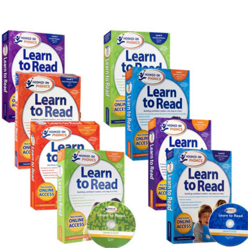 自然拼读Hooked on Phonics附DVD全套8册 英文原版迷上语音系列Learn to Read Level 1-8级 英语教辅 分级阅读 大音