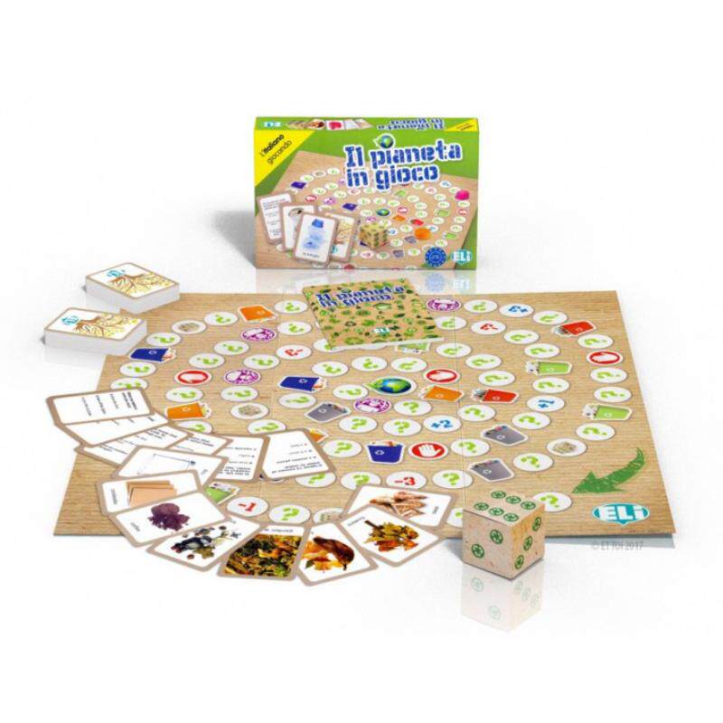意大利语原版语言游戏 Il pianeta in gioco 地球在发挥作用 纸牌棋盘桌游 意大利文生态学词汇学习 初级中级A2-B1 大音