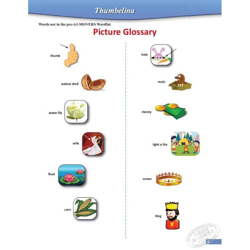 Global ELT Fairy Tales Thumbelina A1 Movers 拇指姑娘 经典童话故事 儿童绘本 分级读物 7-12岁 - 图0