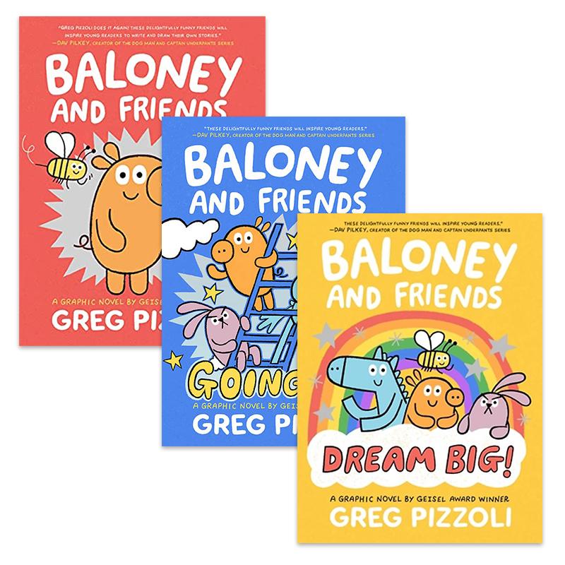 Baloney and Friends 桥梁漫画书 胡说八道的朋友们3册套装 Going Up Dream Big 故事图画书 英文原版 进口图书 大音 - 图3