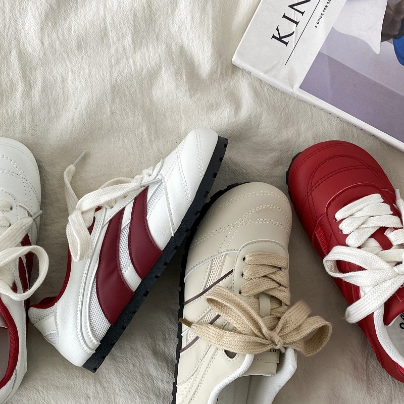 喜叔 奶茶色圆头泡芙德训鞋女2024秋季新款百搭板鞋子休闲丑萌鞋,淘宝优惠券,粉丝福利购,淘宝优惠卷