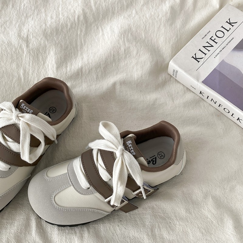 喜叔小众设计魔术贴板鞋女春秋百搭丑萌大头泡芙德训鞋阿甘小白鞋,淘宝优惠券,粉丝福利购,淘宝优惠卷