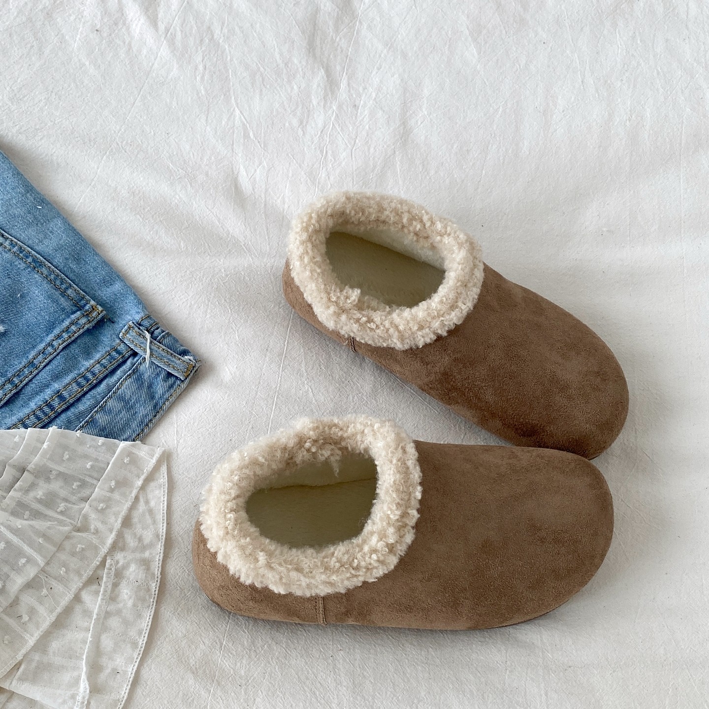 喜叔内增高厚底加绒勃肯鞋女冬季保暖小土豆棉鞋一脚蹬毛毛雪地靴,淘宝优惠券,粉丝福利购,淘宝优惠卷