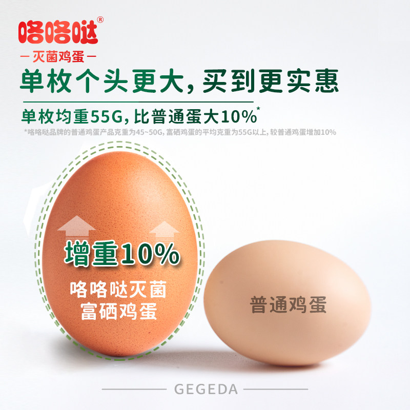 咯咯哒灭菌富硒鸡蛋无抗无激素生食大个新鲜顺丰团购年货礼盒30枚