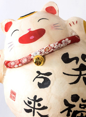 日本制龙虎作笑福万来开运招财猫玩笔游戏猫创意摆件家居饰品礼品