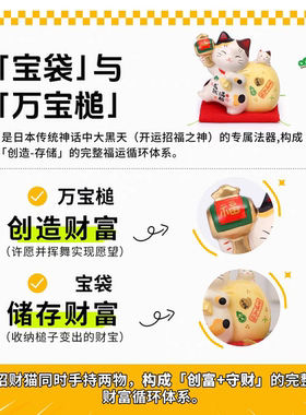日本药师窑万宝福槌招财猫