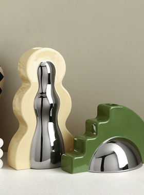 SHPIN BHM创意中古孟菲斯花瓶摆件客厅插花玄关艺术家居软装饰品