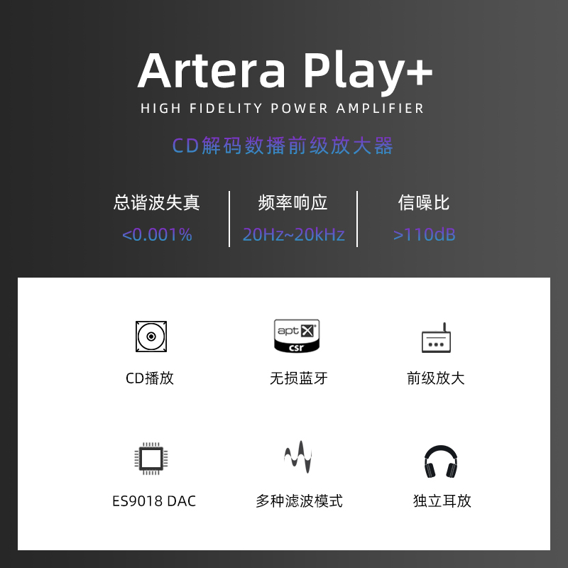 QUAD国都Artera play+前级功放机DAC解码hifi蓝牙高保真cd机耳放 - 图0