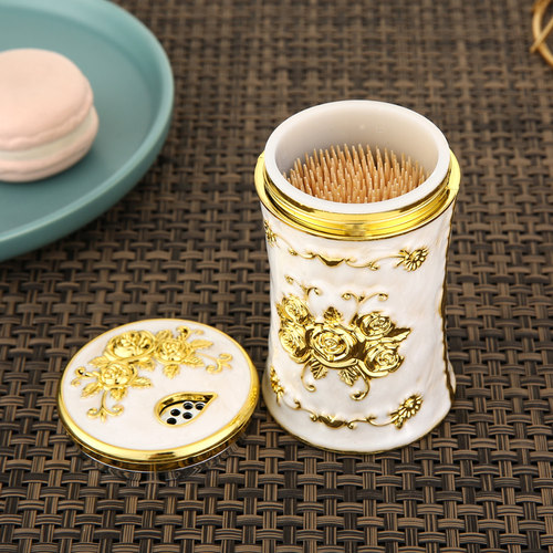 欧式牙签盒创意牙签筒家用餐厅客厅茶几酒店饭店高档牙签罐摆件 - 图1