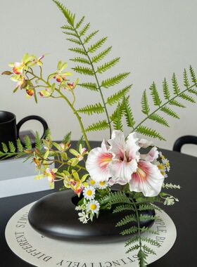 喜莱卡现代轻奢客厅仿真花插花艺样板房酒店招待处茶几餐桌陶瓷
