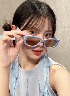 保罗雷朋Y2K复古蓝色方形墨镜女2025新款多巴胺风圆脸拍照防紫外