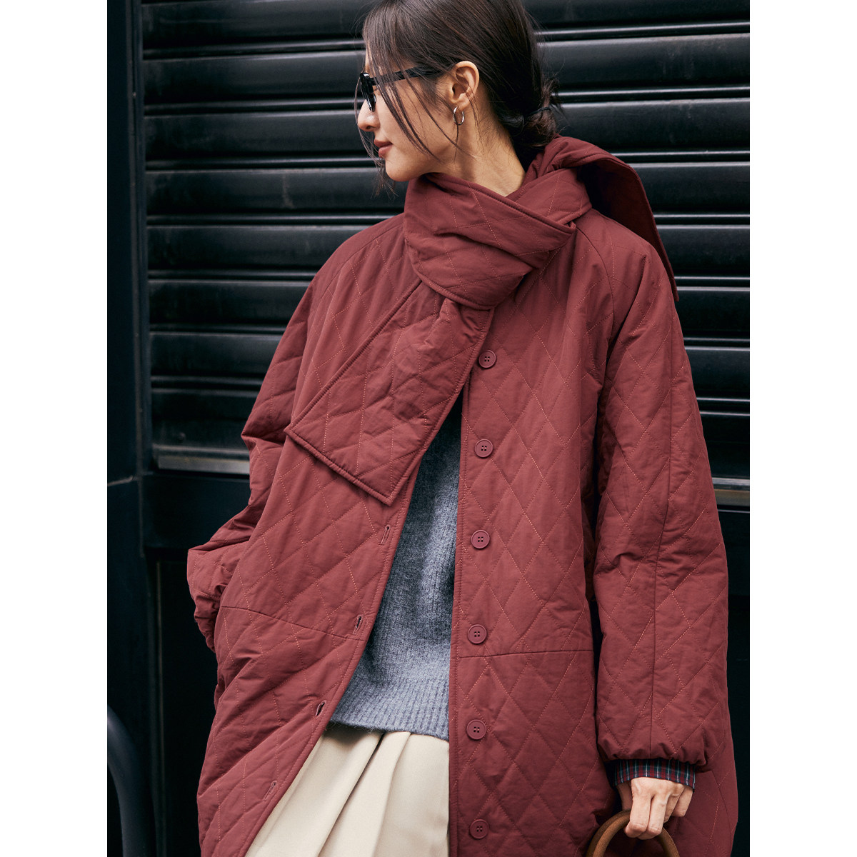 鹿与飞鸟[早安时间]小菱格不厚重|三色加绒南瓜棉服送围巾6252,淘宝优惠券,粉丝福利购,淘宝优惠卷