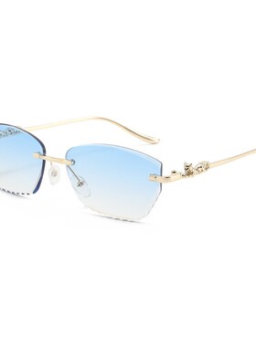 时尚简约无框切边防紫外线墨镜