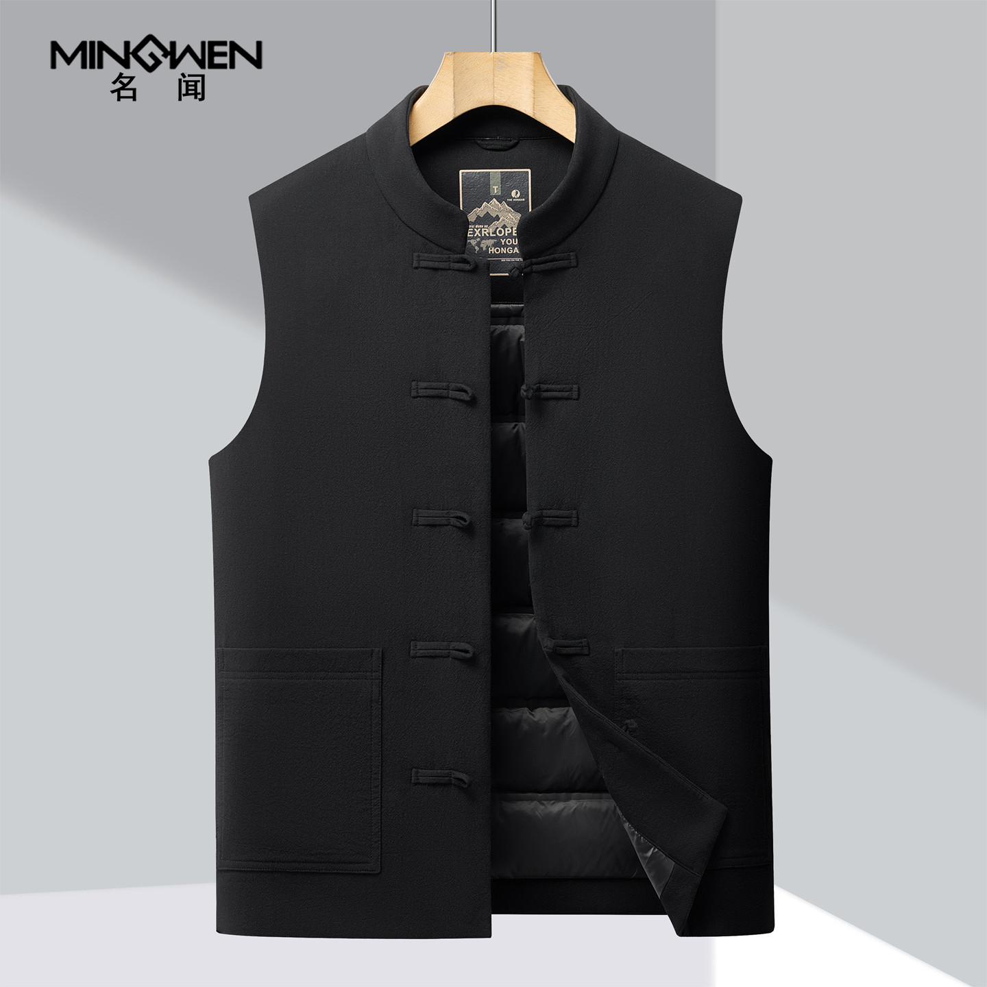 立领纯棉羽绒马甲男冬季加厚保暖中国风盘扣复古无袖唐装背心坎肩,淘宝优惠券,粉丝福利购,淘宝优惠卷