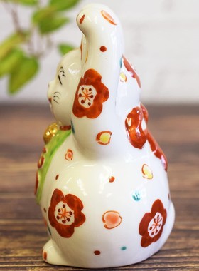 九谷烧花文招财猫摆件开业