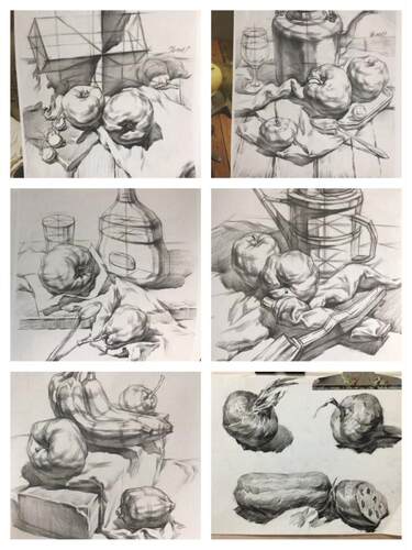 水粉色彩静物画成品代画写生水粉画古镇手绘风景色彩代画水粉画 - 图3