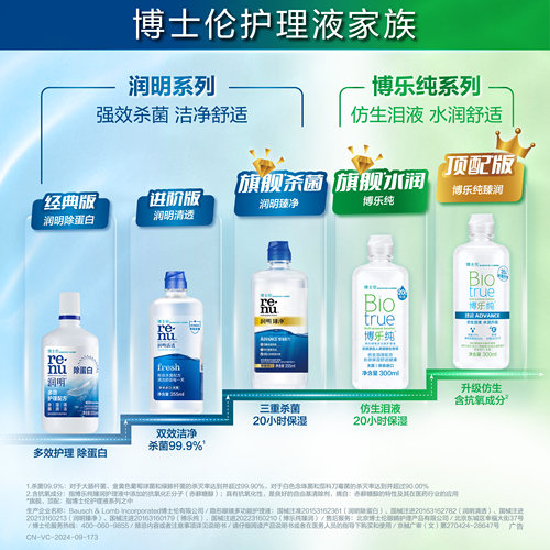 [新客价]博士伦官方旗舰水润款博乐纯隐形眼镜护理液120ml旅行装 - 图1