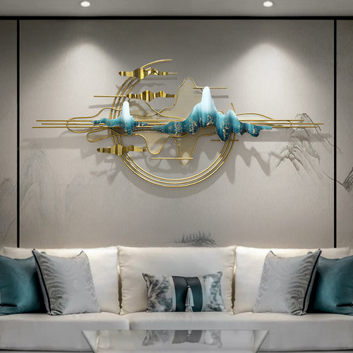 新中式轻奢墙饰金属壁饰客厅沙发背景墙壁挂件创意餐厅墙面装饰品 - 图1