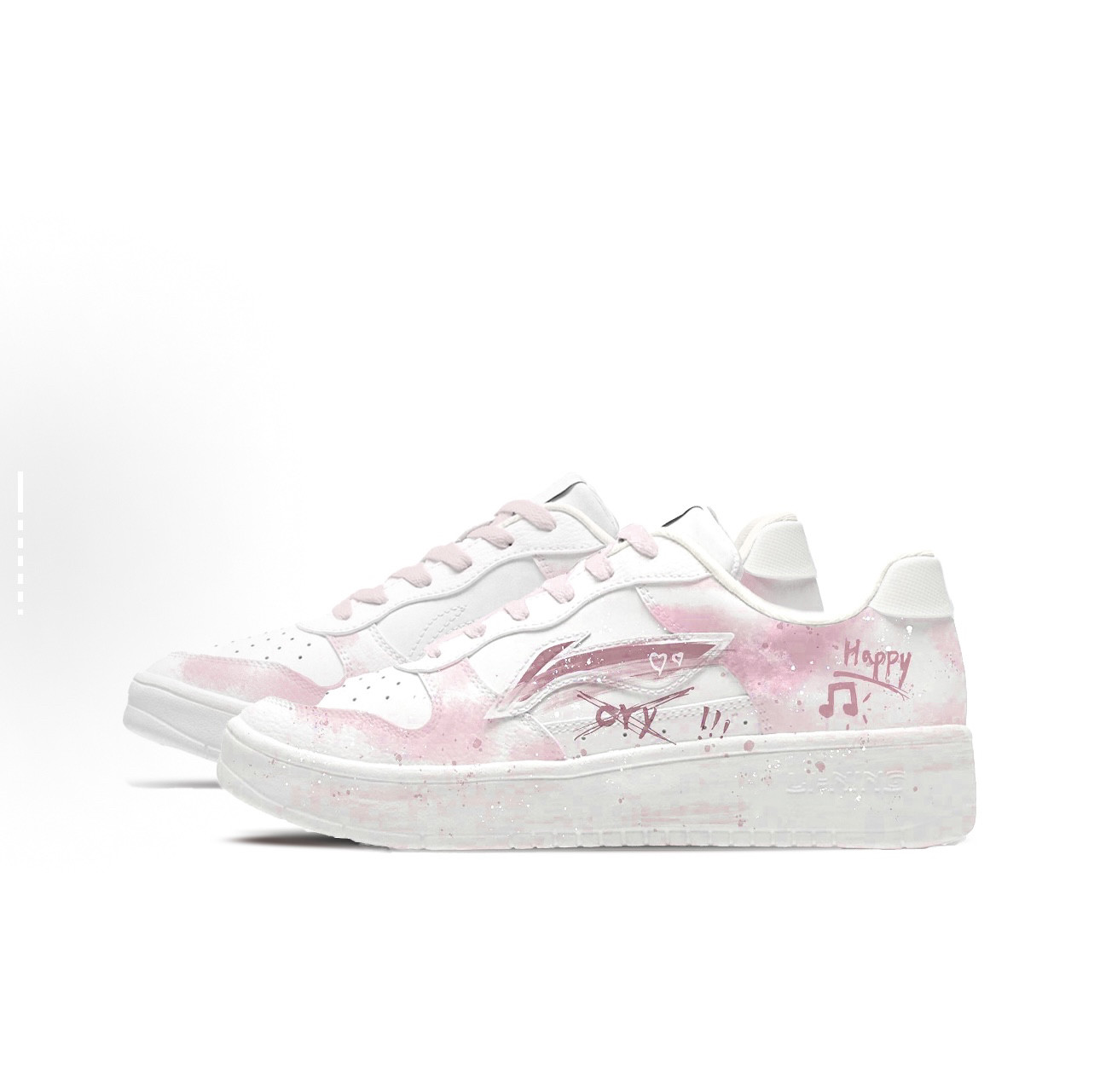 【定制球鞋】LiNing李宁 浮舟 手绘 涂鸦 清新脱俗 百搭 防滑耐,淘宝优惠券,粉丝福利购,淘宝优惠卷