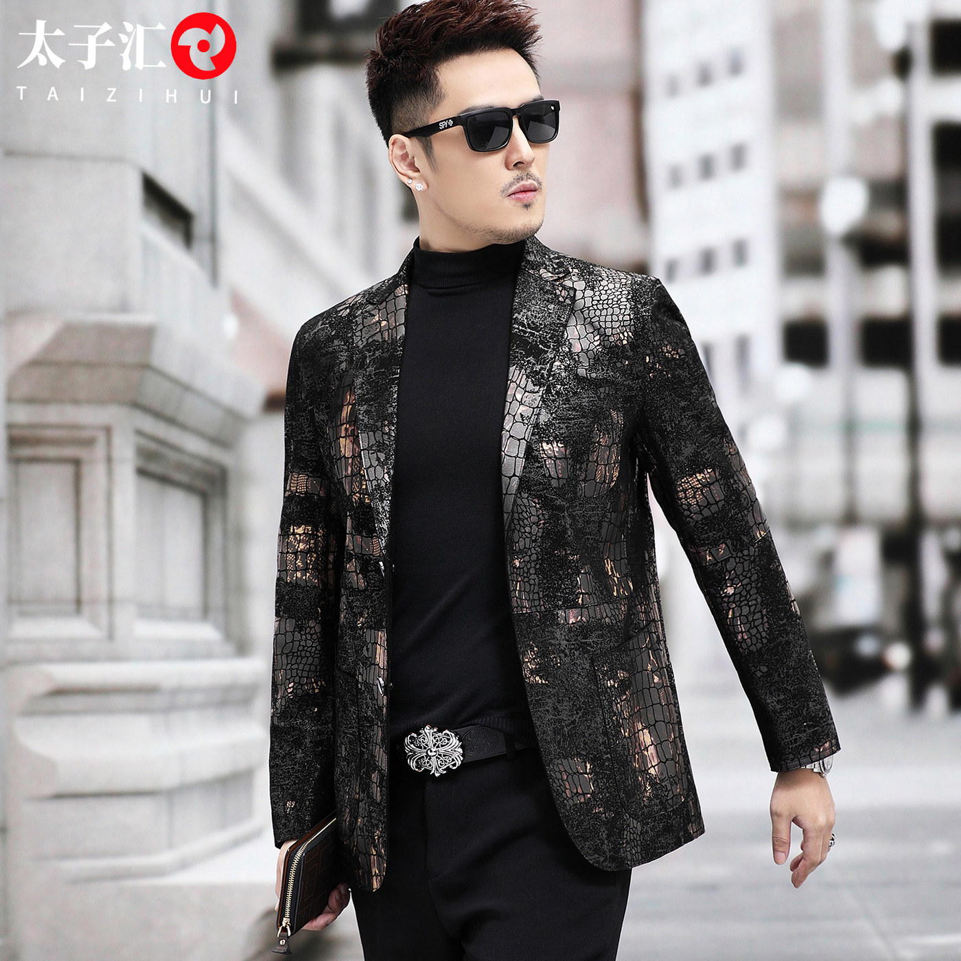 男士皮衣西服外套夹克修身绵羊皮帅气高端潮牌西装茄克真皮上衣服,淘宝优惠券,粉丝福利购,淘宝优惠卷