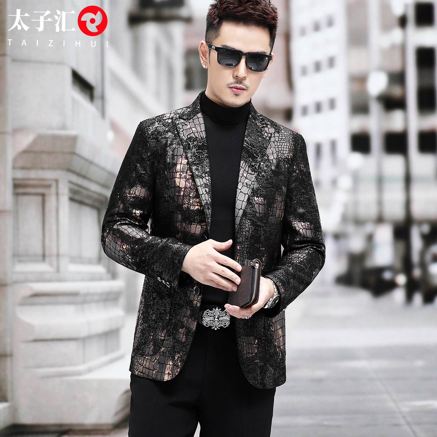 男士皮衣西服外套夹克修身绵羊皮帅气高端潮牌西装茄克真皮上衣服,淘宝优惠券,粉丝福利购,淘宝优惠卷