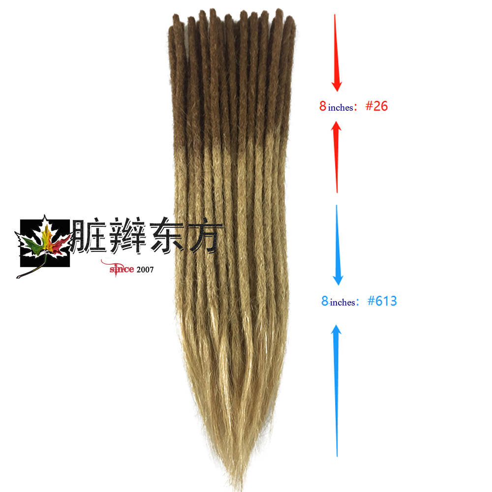 Euro straight humanhair dreadlocks 12inches ombre  雷鬼脏辫 - 图1