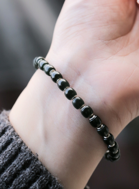 墨碧磁吸和田玉原创手串