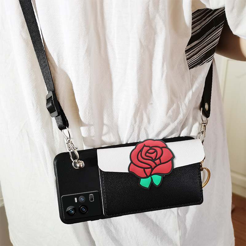 适用vivo iQOO11手机壳iQOO11s零钱卡包套V2243A斜跨背带绳V2304A手机套外壳手提挂脖挂绳 - 图0