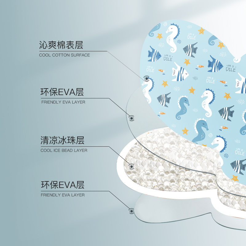 蒂乐旗舰店蒂乐婴儿车凉席宝宝餐椅推车坐垫冰珠垫夏季通用安全座椅冰垫夏天2