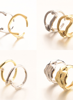 男女通用S925纯银个性小众不规则