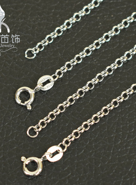 纯银长款男士饰品圆圈佛牌链