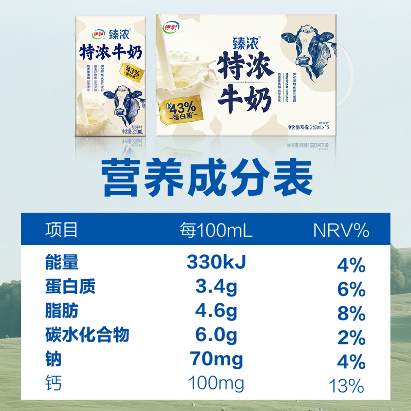 【限时抢】伊利旗舰店臻浓高钙牛奶250ml*16盒营养整箱