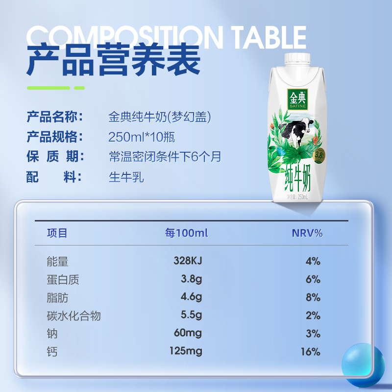 伊利金典纯牛奶梦幻盖250mL*10瓶整箱营养早餐搭档旗舰店 - 图1