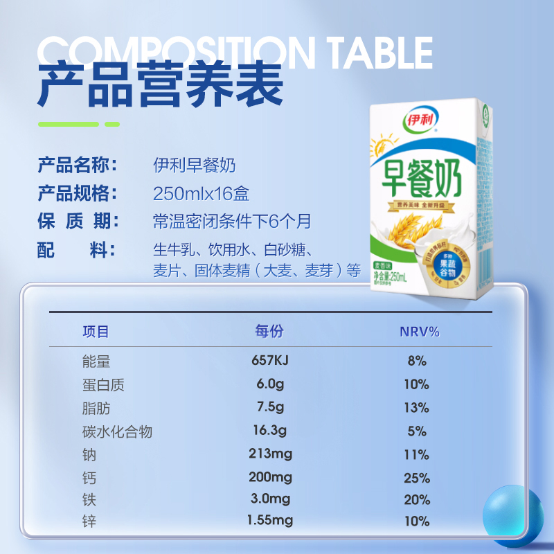 【百亿补贴】伊利旗舰店早餐奶麦香味牛奶250ml*16盒*2箱/1箱-图2