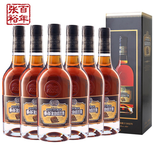 【张裕官方】金奖白兰地臻藏5年洋酒40度整箱500ml*6瓶调酒旗舰店 - 图0