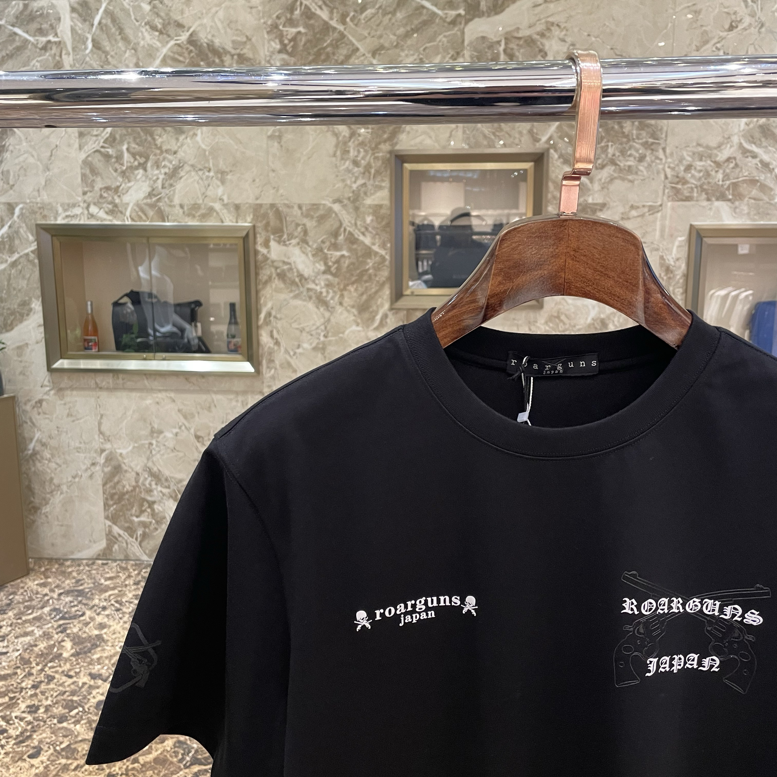 ROARGUNS JAPAN双枪男装2024夏季新款骷髅字母印花短袖T恤衫正品 - 图2