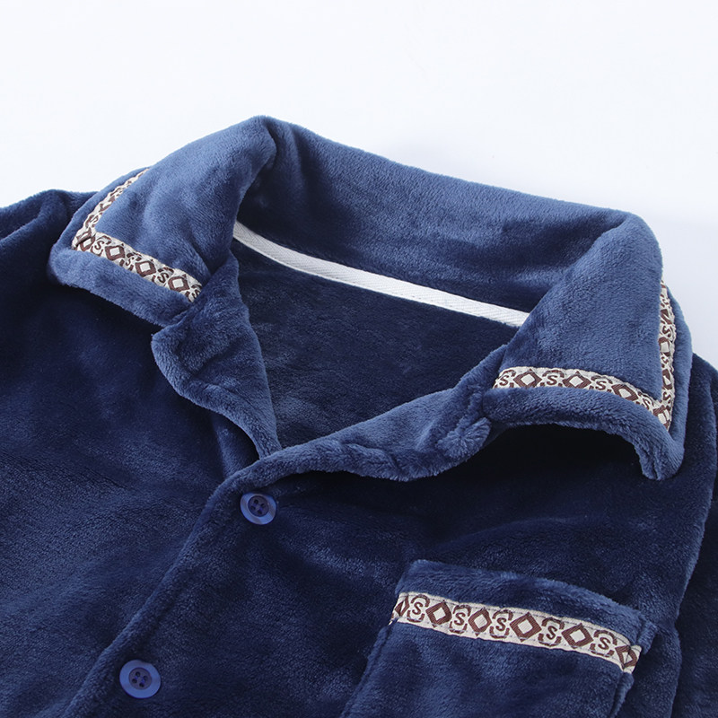 男士长袖冬季法兰绒睡衣上装男加厚加绒珊瑚绒开衫家居服上衣单件,淘宝优惠券,粉丝福利购,淘宝优惠卷