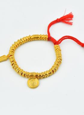 金包银盘缠手串金小碎金子手链