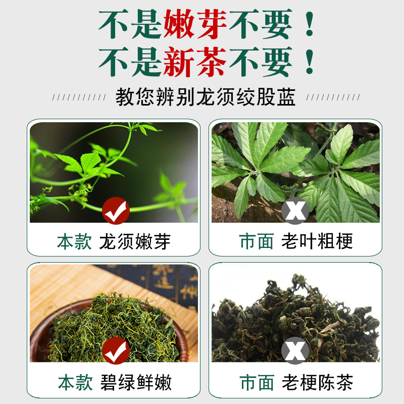 龙须绞股蓝茶野生特级正品陕西平利绞股蓝龙须茶正宗五叶胶股蓝茶-图1