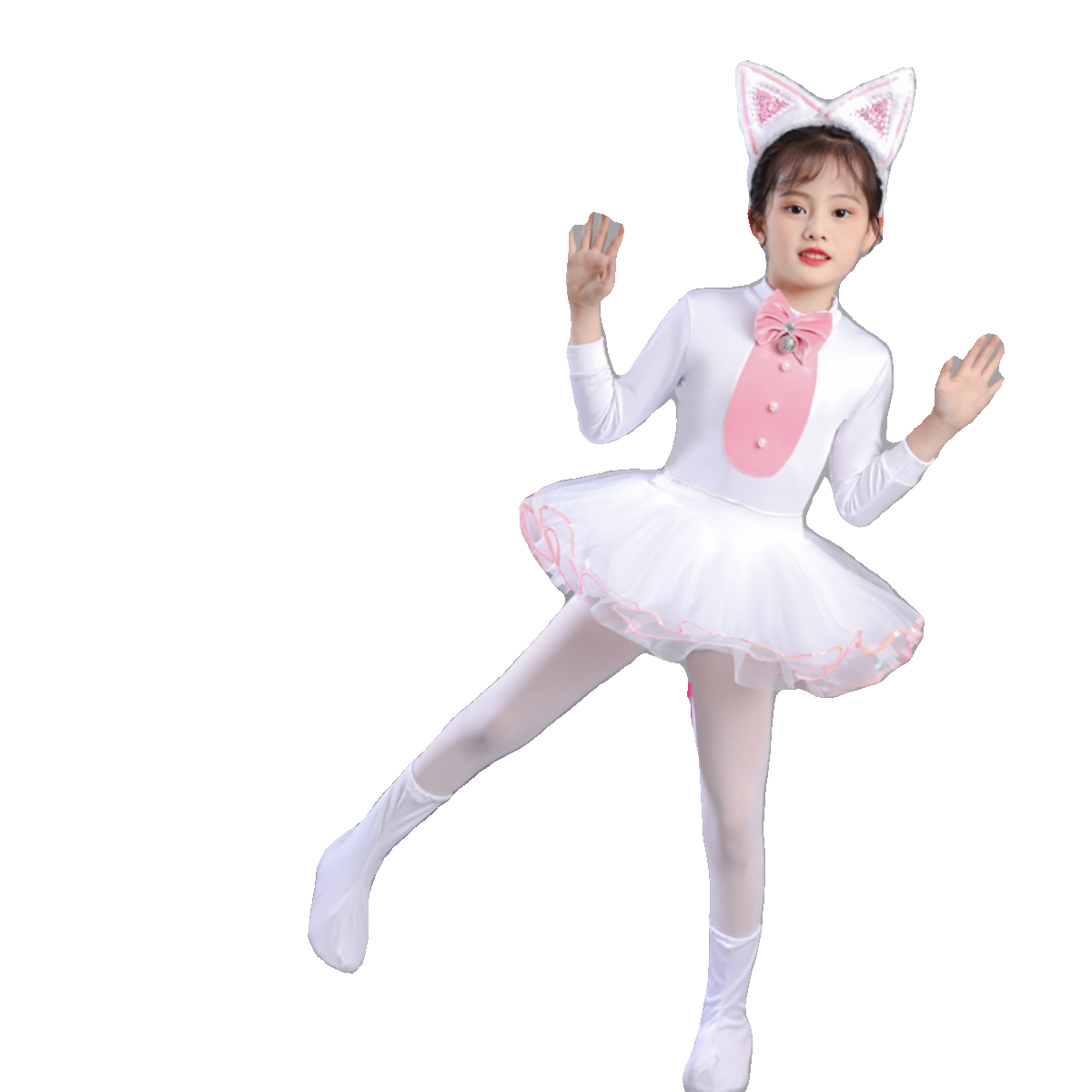 儿童动物演出服小猫咪表演服学猫叫连体纱裙舞台服波斯猫卡通舞蹈