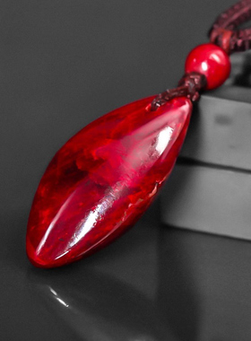 自然朱砂吊坠男女款本命年项链