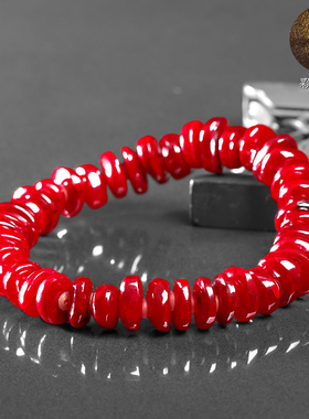 收藏级天然朱砂手链正品原矿石