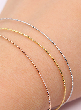 s925纯银日本可调节diy穿心手圈