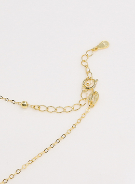 S925纯银素链间珠十字链福字形链